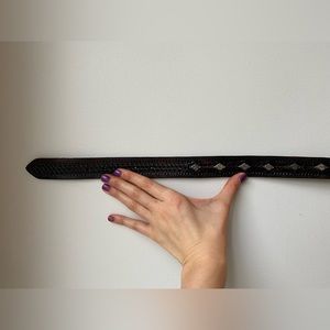 Vintage Black leather western belt